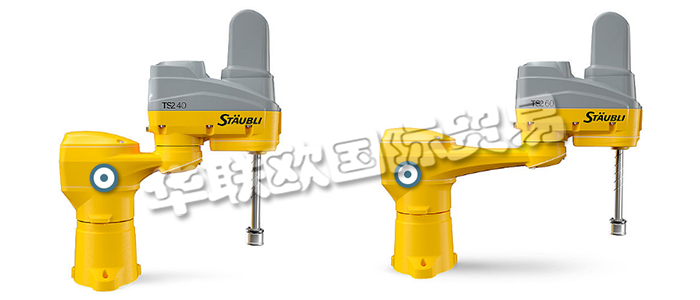 STAUBLI開(kāi)發(fā)了一系列功能強(qiáng)大的四軸機(jī)器人，旨在滿足汽車、食品、制藥、塑料和電子電氣等領(lǐng)域最嚴(yán)格的生產(chǎn)要求。SCARA (水平多關(guān)節(jié)機(jī)械手臂) 系列可用于多種應(yīng)用， 能快速執(zhí)行上下料、裝配、包裝/碼垛、拾放/搬運(yùn)、分揀、堆垛和整列等高精度、重復(fù)性等任務(wù)。此外，全新 TS2 系列使用了與六軸 TX2 機(jī)器人相同的模塊化結(jié)構(gòu)和 CS9 控制器，相同的機(jī)器人底座帶來(lái)模塊化和最優(yōu)開(kāi)發(fā)時(shí)間。
